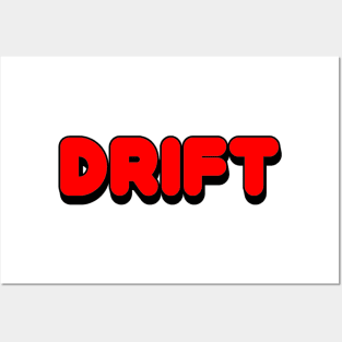 Drift Word Red Print Posters and Art